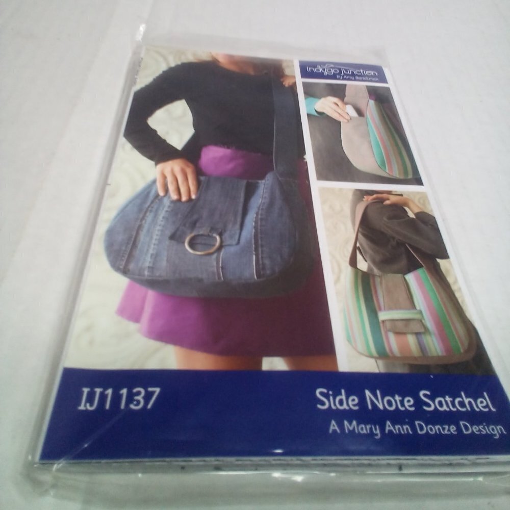 Sewing Pattern Indygo Junction Side Note Satchel IJ1137 Bag Purse